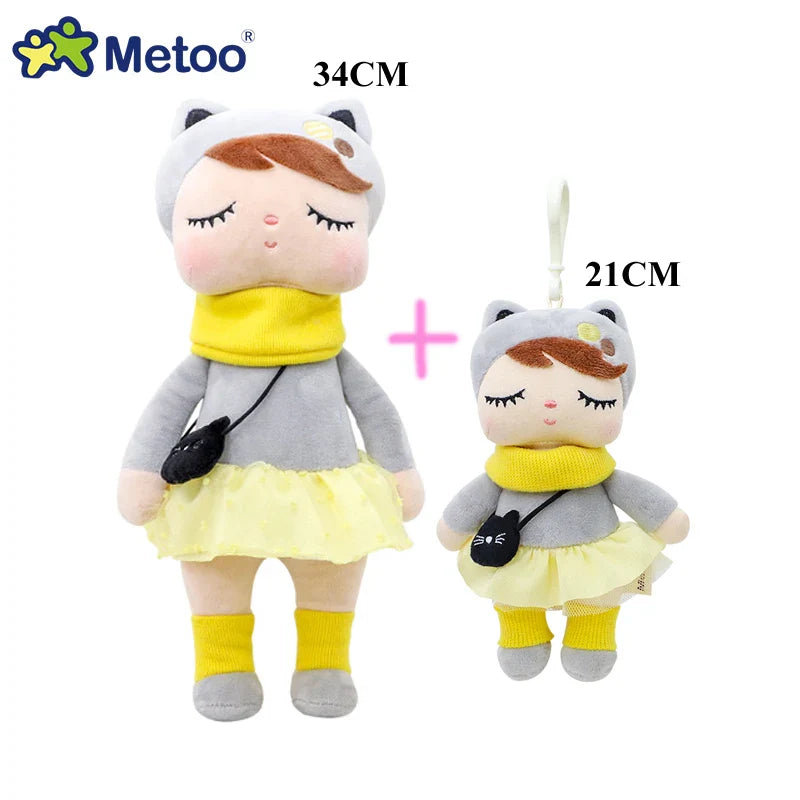 Metoo Doll Stuffed Toys Kawaii Mother and Kid 2 Piece Angela Plush Sleeping Toys For Girls Newborn Baby Christmas Birthday Gift