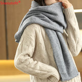 All-Season Pure Wool Knitted Shawl Women's Casual Cashmere Scarf White Sweater Women's Folded Wear Cardigan Shawl Fashion Scarf