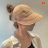 Foldable Wide Brim Ponytail Sun Hat Drawstring Adjustable Cap  Summer Quick-dry Visor Fisherman CapFor Women Beach Hat