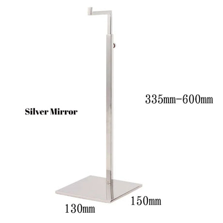 Stainless Steel Single Hook Adjustable Height Handbag Display Stand Metal Rack for Purse Holder Shoulder Bags Storage Retail