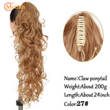 MEIFAN Long Synthetic Wavy Clip in Hair Ponytail Hair Wigs Extensions Style Claw Pony Tail Hairpiece for Women Cosplay Party