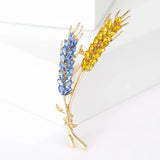 Beaut&Berry 10pcs Women Rhinestone Ear of Wheat Brooches Plant Pins 5-color Unisex Office Party Casual Accessories Gifts