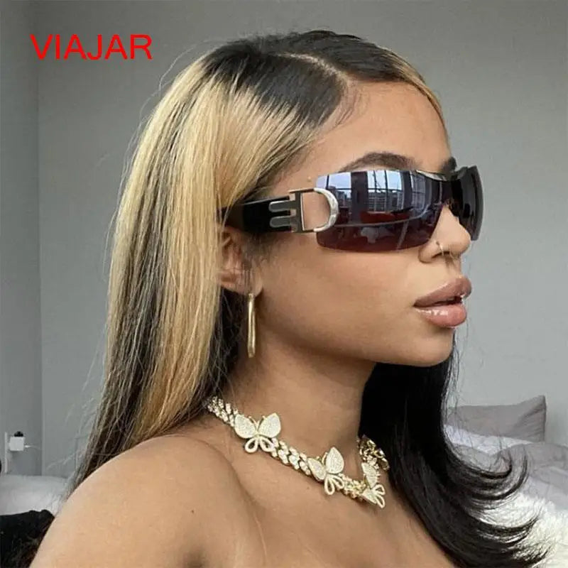 Trendy Y2k Sunglasses Women Men Oversize Designer Brand Cycling Goggle Sun Glasses 2000'S One Piece Glasses Shades gafas Eyewear