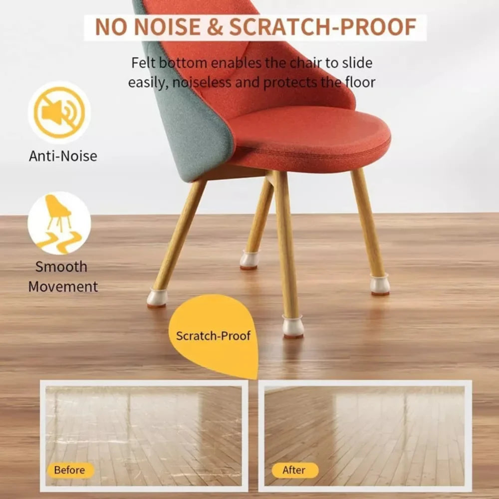 8/16pcs Silicone Table Chair Leg Caps With Felt Anti-Slip Pad Furniture Feet Cover Wooden Floor Scratch Resistant Protectors Mat