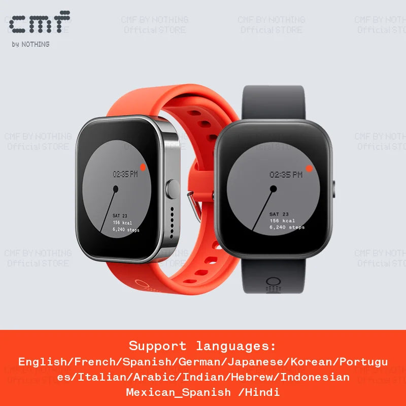 Global Version CMF by Nothing Watch Pro 1.96" AMOLED Bluetooth 5.3 BT Calls with AI Noise Reduction GPS Smartwatch CMF watch Pro