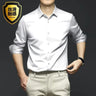 Luxury Men's Social Dress Shirts Spring Autumn Smooth Soft Wrinkle-resistant Non-iron Solid Color Casual Ice Silk