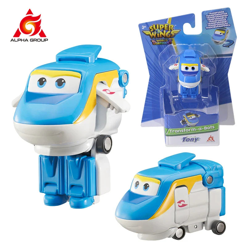 Super Wings S5 2" Mini Transforming Deformation Transform-a-Bots Airplane Action Figures Robot Transformation Toys For Kids Gif