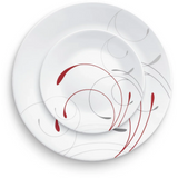 Splendor, White and Red Round 12-Piece Dinnerware Set