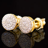 CUC 8MM Round Shaped Screw Back Stud Earring Iced Out Cubic Zirconia Men Women Earring Hip Hop Jewelry Best Gift