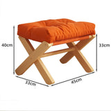 Household Foldable Solid Wood Low Stool Living Room Sofa Stool Bench Foot Stool Balcony Tatami Stool Door Shoe Stool