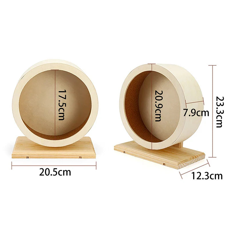 Wooden Running Wheel Training Silent Pet Supplies Gerbil Mice Rotatory Pig Cage Accessory Mute Roller Toy Hamster Wheel Exercise