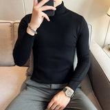 Autumn Mens Turteneck Sweatshirt Warm Solid Color Slim Men's Casual Pullover Sweater Men Winter Clothing