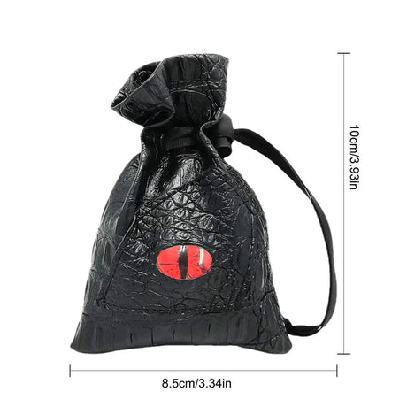 PU Leather Dice Bag Creative Dragon Eye Pattern Dice Bags With Drawstring Dice Organizer String Pull Coin Purse Magic Bag