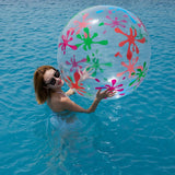 2 Pack Jumbo Inflatable 31" Giant Beach Ball Crystal Clear with Translucent Dots Swimming Pool Floats Accessory Water Balloons