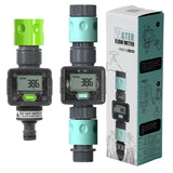 Digital Water Flow Meter Hose Water Meter for Outdoor Garden Hose, Measure Consumption and Water Flow Rate with Quick Connectors