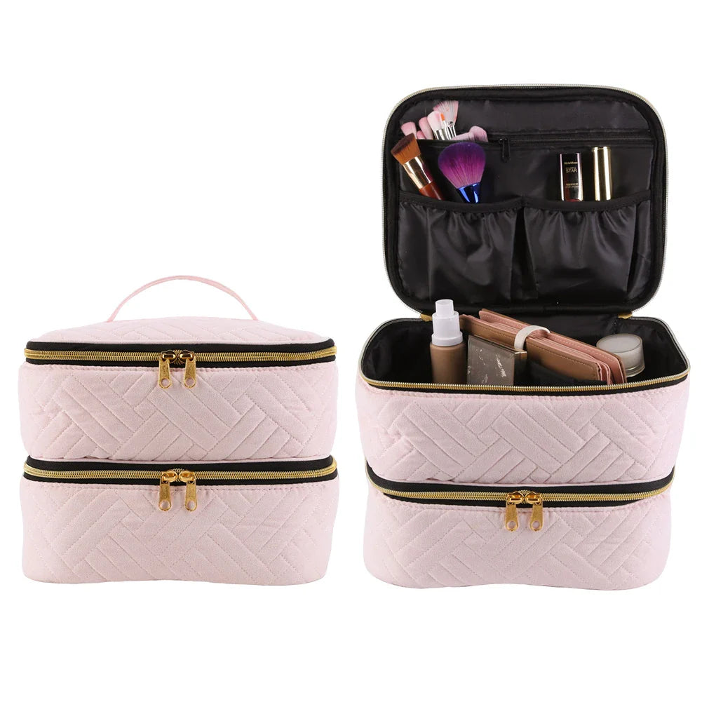 Nailpolish Organizer Bag Removable Nail Box Storage with Zipper Portable High-Capacity Multifunctional Beauty Accessories