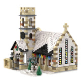 MOC Christmas Winter Village Cafeby Building Holiday Cottage Streets Cape Reindeer Santa Claus Blocks Kids Friend Toys