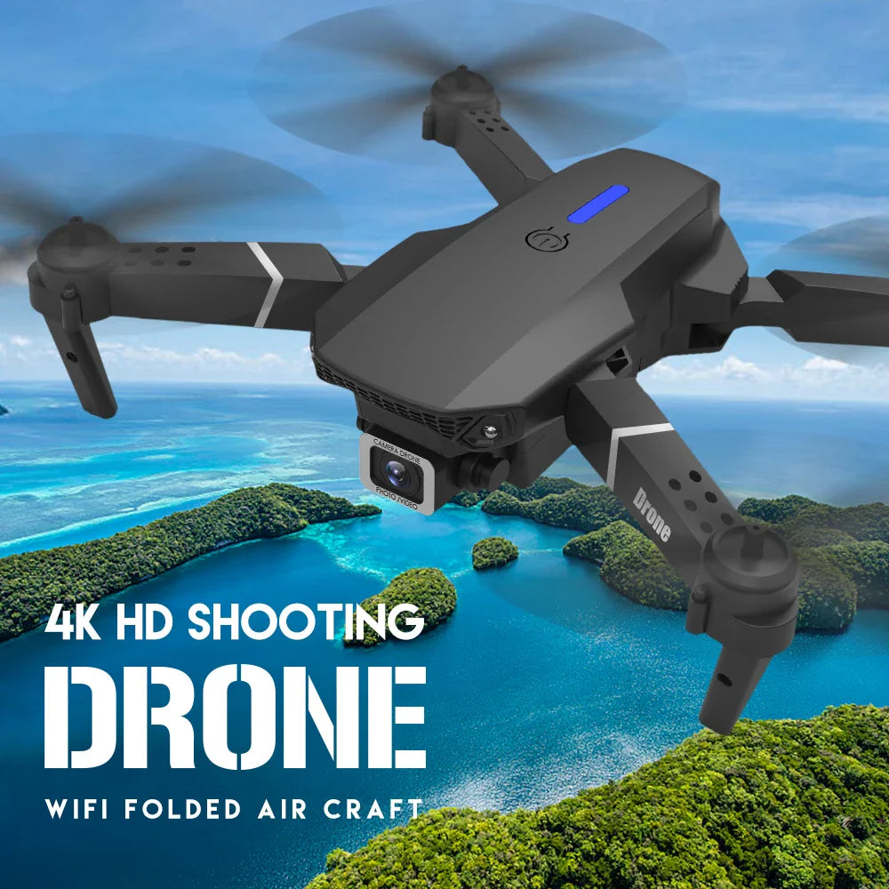 2023 New Quadcopter E88 Pro WIFI FPV Drone With Wide Angle HD 4K 1080P Camera Height Hold RC Foldable Quadcopter Dron Gift Toy