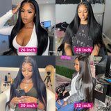 Transparent 360 Lace Frontal Wig 4x4 Lace Closure Wig Straight 13x4 Lace Front Human Hair Wigs For Black Women 30 Inch