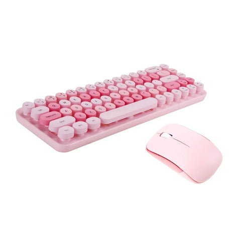 Colorful Wireless Keyboard and Mouse Ergonomic Small Size Typewriter Keyboard ＆ Mouse Combo for Windows 7/8/10 Laptop Desktop