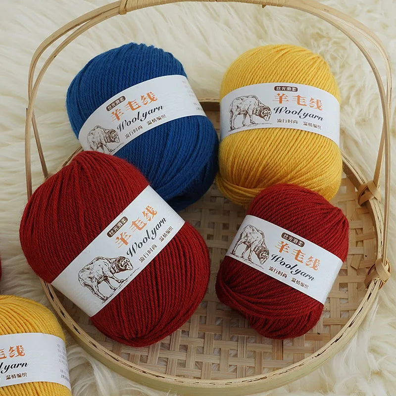 Top Quality Wool Blended Crochet Yarn Knitting Sweater Scarf Woollen Thread Thick Yarn 4ply 3pcs*100g=300grams Free shipping