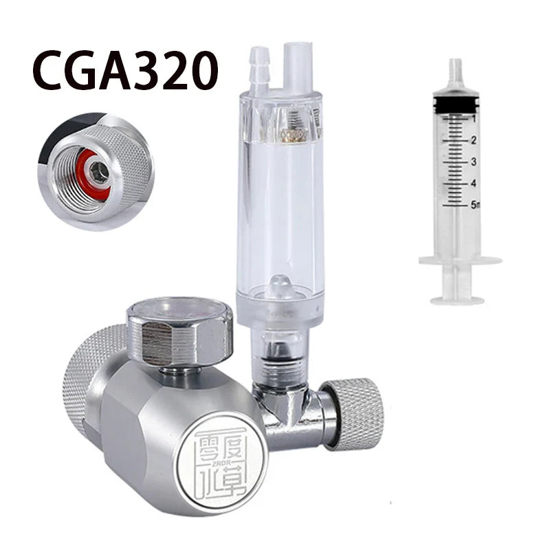 Aquarium CO2 regulator Aquarium aluminum alloy simple single pressure gauge regulato Aquatic plant CO2 equipment accessories