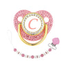 Pink Newborn Pacifier Clip Chain 26 Letters Baby Dummy Soother Holder Silicone Princess Infant Teether Nipple BPA Free