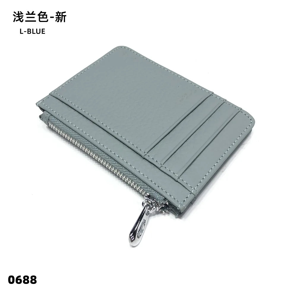 Personalize Initials Mini Wallet 100% Genuine Leather Zipper Coin Purse Card Holder For Men Women Custom Letters Gift Money Bag