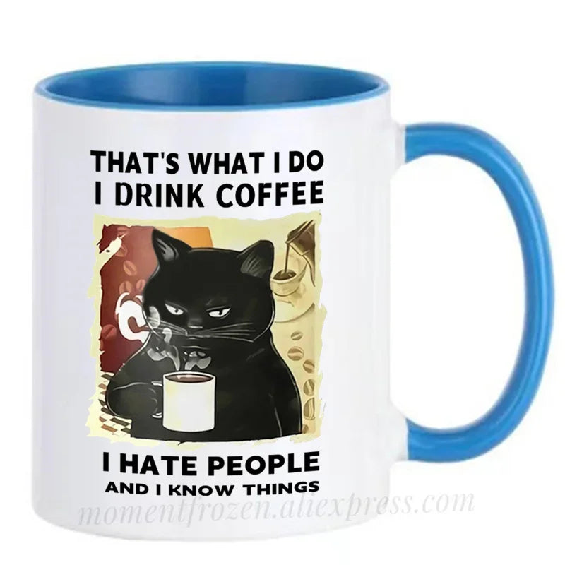 Funny Cat Mugs Coworker Gifts Coffee Spelled Backwards Is Eeffoc Coffeeware Mugen Home Decal Tableware Drinkware Tea Cup Teaware