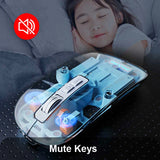 Transparent Magnetic Triple Mode Bluetooth compatible 2.4G Wireless Mouse One-Click Desktop Type-C Rechargeable Silent Mice Mute