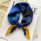 100% Natural Silk Scarf Women Design Print Foulard Neck Hairband Female Small Square Scarves Spring Kerchief Tie 2022 New