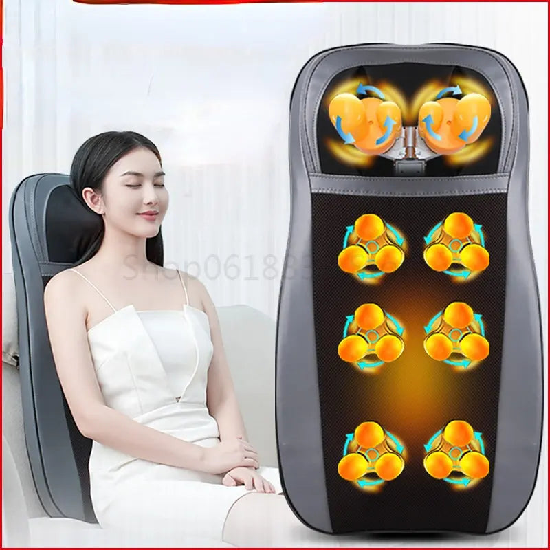 Back Waist Cervical Vertebra Electric Massager Cushion Multifunctional Back Cushion Massage Whole Body Kneading Massage Pillow