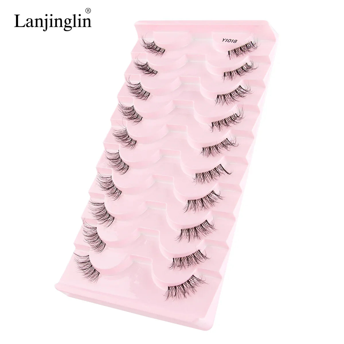 Half Eye Lashes 2/20 Boxes Natural Long Wholesale 3D Mink Lashes Clear Band Eyelash Extensions Makeup Tools Faux Cils maquillaje