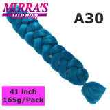 Mirra's Mirror 5 Packs Long Braiding Hair 82 Inch Jumbo Braid Hair Extensions Pure White Yellow Red Blue Synthetic Hair For Bulk