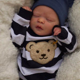 NPK 45CM Soft and Full Body Silicone Reborn Toddler Boy Doll lifelike Newborn Doll Flexible 3D Skin Tone with Veins premie Doll