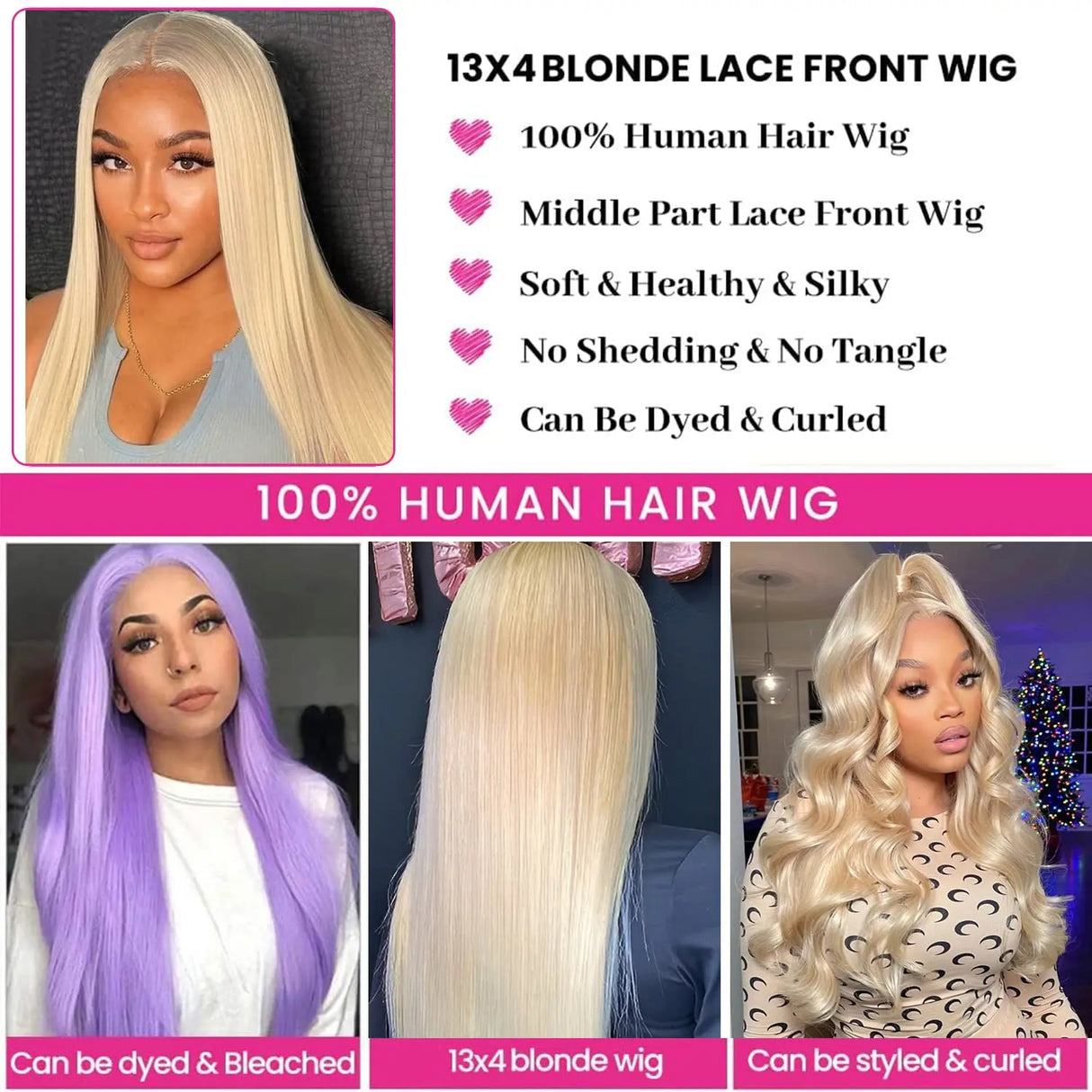 4x4 Lace Closure 613 Wig Straight Blonde Lace Front Wig Human Hair For Women Brazilian 13x4 Transparent Lace Frontal Blonde Wigs