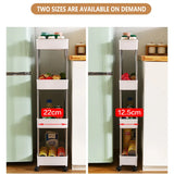 Kitchen Small Gap Storage Rack Four-story Kitchen Narrow Cabinet Living Room Floor Partition Frame Home Bathroom Cabinet