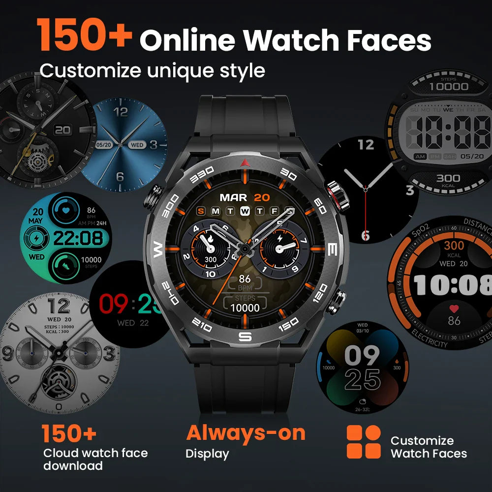 HAYLOU Watch R8 Smartwatch 1.43'' AMOLED HD Display Smart Watch Bluetooth Call & Voice Assistant Mulitary-grade Toughness Watch