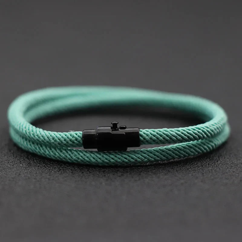 New Minimalist Men Rope Bracelet Double Layer Survival Braclet Homme Accessories Boyfriend Gift Magnet Buckle Pulsera Hombre