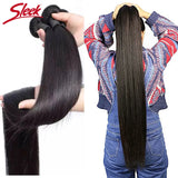 Sleek Brazilian Straight Human Hair Bundles 1/3/4 Pcs Hair Weaving Remy Bundles Human Hair Bone Straight Human Hair Extension