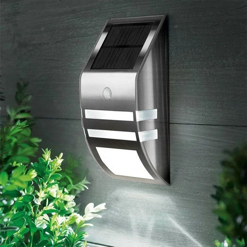 Solar Powered Hallway Induction Light Waterproof Rust Proof LED Stainless Steel PIR Human Motion Sensor Step Hallway Wall Light