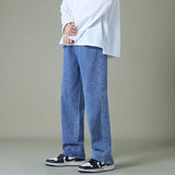 2023 New Brand Spring Men Korean Fashion Blue Pink White Jeans Streetwear Hip Hop Baggy Denim Trousers Straight Wide Leg Pants