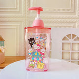 Sanrio Candy Color Soap Bottle Hello Kitty Cinnamoroll Girly Heart Press Bottle Bathroom Shower Gel Shampoo Dispensing Bottle