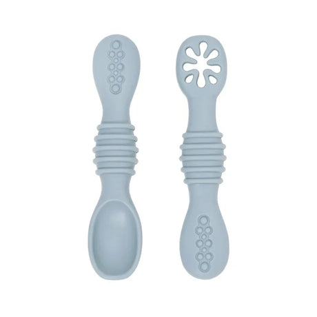 2PCS Cute Baby Learning Spoons Utensils Set Food Grade Silicone Sticky Spoon Children Cutlery Training Spoon Feeding Tableware