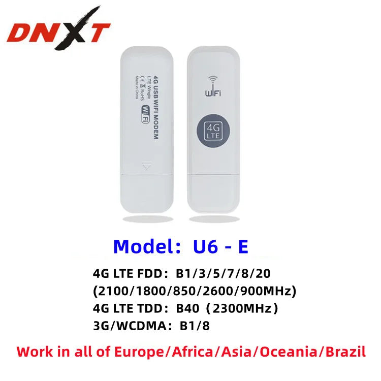 DNXT Universal and Unlocked 4G Mobile Wifi Router Portable Wireless MiFi Hotspot With 3000mAh Battery Modem