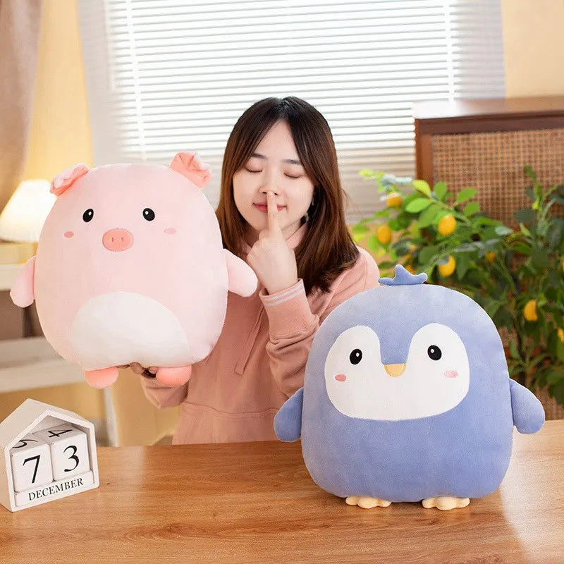 40cm Cuddly Squishy Penguin Pig Rabbit Panda Crab Kawaii Zoo Animal Plush Pillow Soft Plushie Peluche Doll Kids Birthday Gift