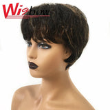 Human Hair Kinky Straight Wig Short Wet And Wavy Bob Wig For Women Natural Brazilian Curly Bob Wig With Bangs Ready To Wear Wig