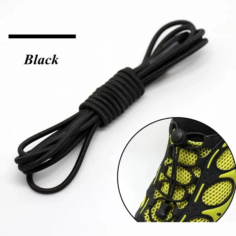 1 Pair 22 Colors Elastic Shoelaces Round Locking No Tie Shoe Laces Kids Adult Quick Lazy Laces Rubber Sneakers Shoelace T1