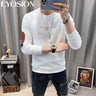 Autumn Men's Hoodies Long Sleeve Sweatshirt New Cotton High Quality Round Neck Sweater Loose Versatile Casual Black White M-5XL