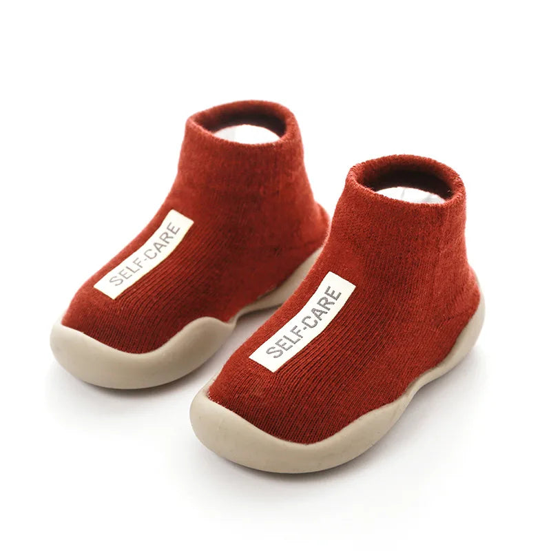 Unisex Baby Shoes First Shoes Baby Walkers Toddler First Walker Baby Girl Kids Soft Rubber Sole Baby Shoe Knit Booties Anti-slip